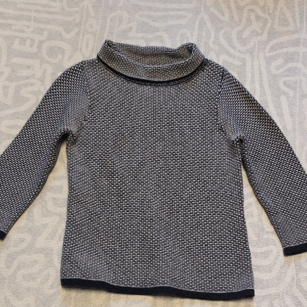 Boden Navy And White Turtleneck Sweater